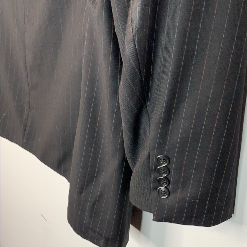 Club room wool black pin stripe suit jacket 42L - Picture 9 of 9